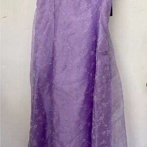 Morgan & Co. Lavender Floral lace overlay Prom Dress